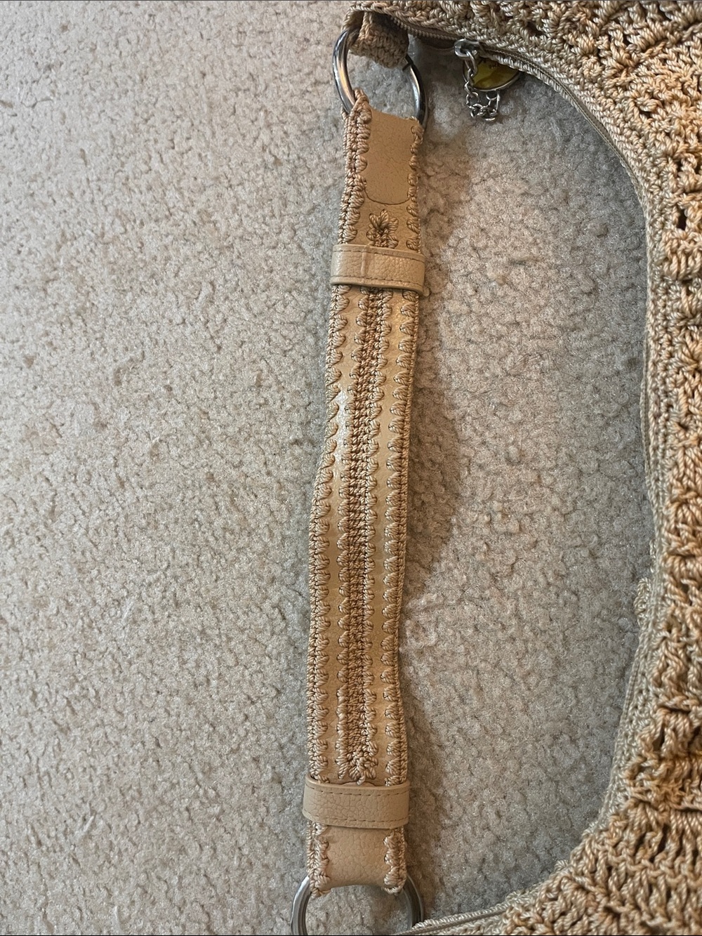 The Sak Woven Crescent Shoulder Bag in Natural Beige - Picture 4 of 7